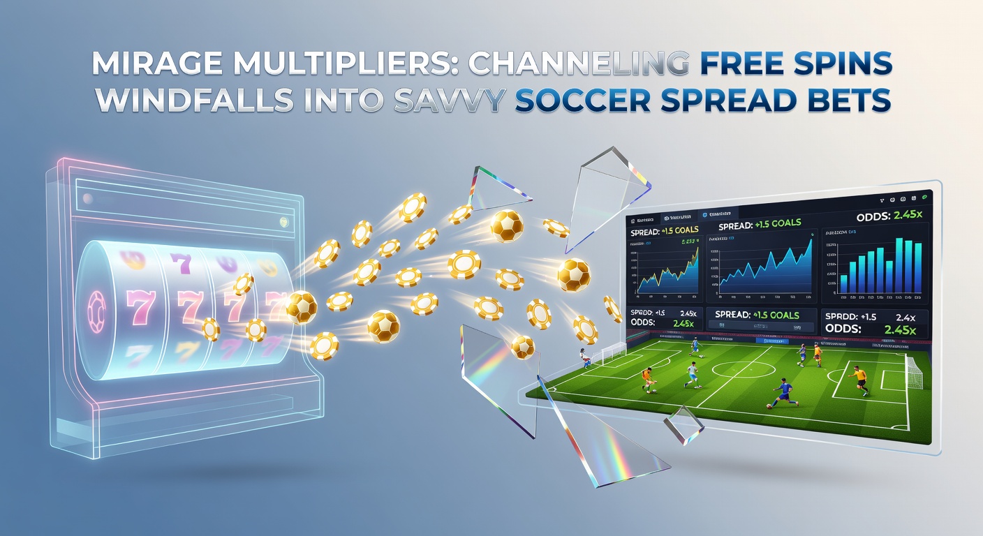 Vibrant slot machine screen displaying a free spins multiplier feature activating during a jackpot sequence, with soccer betting odds overlayed in the background