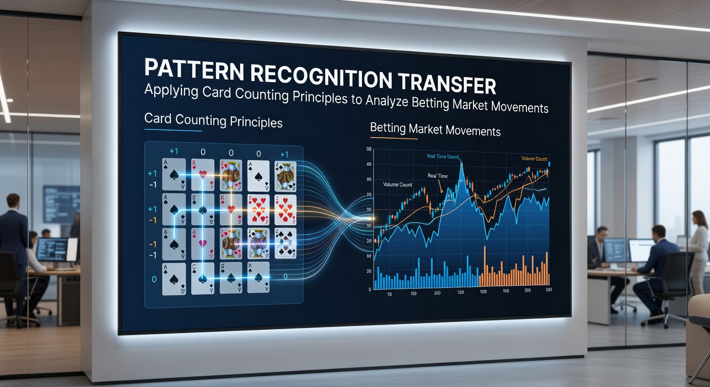 Detailed infographic comparing blackjack card values to betting odds adjustments with arrows showing pattern transfer between the two systems