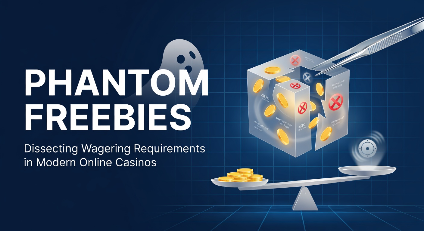 Digital illustration of ghostly casino chips floating above a bonus offer screen, symbolizing elusive freebies tied to wagering rules