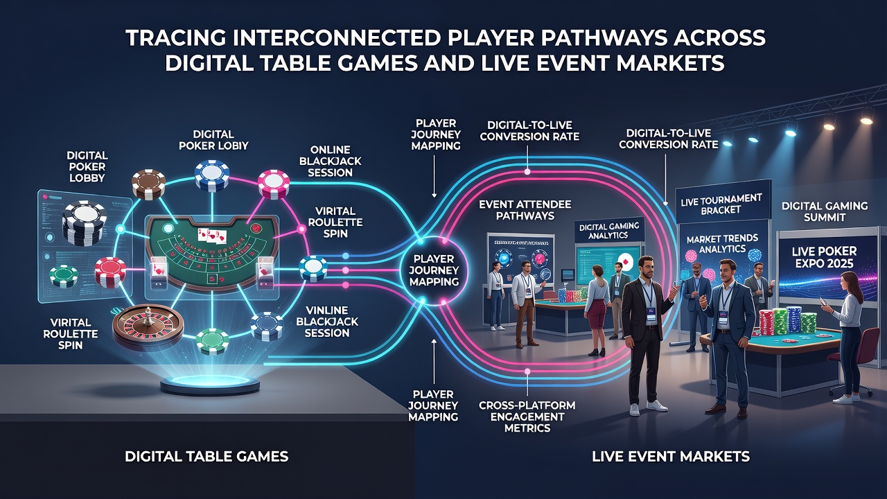 Infographic illustrating balance transfers and session overlaps between digital tables and live event betting